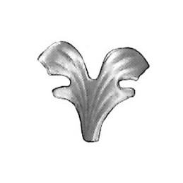 fer forgé Feuille estampée HAUTEUR 65 mm x 75 mm LARGEUR - Ref FA5