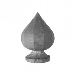 fer forgé Embout forgé HAUTEUR 80 mm x 50 mm LARGEUR - base diamètre 40 mm - Ref FL15