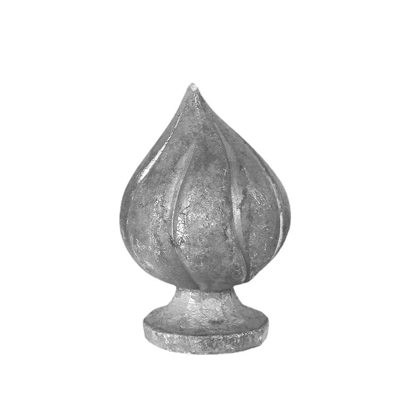 fer forgé Embout forgé HAUTEUR 80 mm x 50 mm LARGEUR - base diamètre 40 mm - Ref FL17