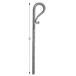 fer forgé Verrou pour portail HAUTEUR 800 mm Rond 16 - Ref VERROU