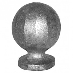fer forgé Boule de départ de rampe forgée HAUTEUR 85 mm - Boule diamètre 60 mm - Base diamètre 47 mm - Ref B65E