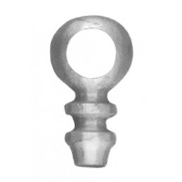 fer forgé Embout de montant estampé HAUTEUR 90 mm - boule diamètre 50 mm - trou diamètre 33 mm - Ref B20