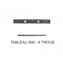 fer forgé Traverse poinçonnée sur mesure HAUTEUR 900 mm tableau Plat 35x8 - Ref TR7-14-90