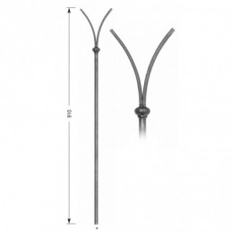 fer forgé Barreau forgé HAUTEUR 910 mm - arcades L. 110 mm Barreau rond 14 arcades plat 14x6 - Ref 20ABIS-14-910