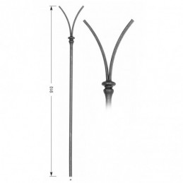 fer forgé Barreau forgé HAUTEUR 910 mm - arcades L. 110 mm Barreau rond 14 arcades plat 14x6 - Ref 31ABIS-14-910