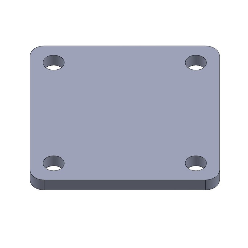 fer forgé Platine de fixation carré PLATINE 80 x 80 mm ép. 6 mm + 4 trous diam. 9 mm - Ref PLC80X80-6