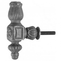 fer forgé Equerre de rampe pour barreau 140 mm x 60 mm - Passage rond 16 - Tige filetée 18 - Ref F62-375