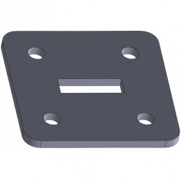 fer forgé Platine de fixation carré PLATINE 100 x 100 mm ép. 6 mm + 4 trous diam. 11 mm passage plat 40x12 - Ref PM1