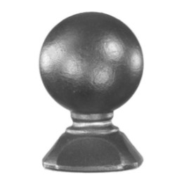 fer forgé Boule de départ de rampe estampée HAUTEUR 150 mm - boule diamètre 100 mm - base diamètre 100 mm - Ref B25A