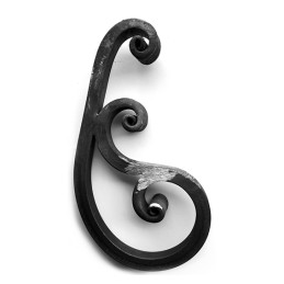 fer forgé Volute à noyaux forgés fer carré HAUTEUR 250 mm x 130 mm LARGEUR Carré 14x14 - Ref VB107-14