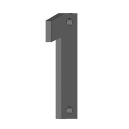 fer forgé Découpe laser chiffre 1 HAUTEUR 200 mm x 8 mm EPAISSEUR - 2 TROUS - Ref. CHB1H200E8AP