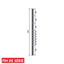 fer forgé Montant fort 1200 mm Plat 40x12 - Ref M9C14