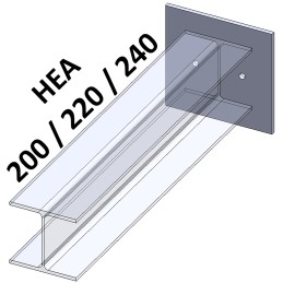 Platine acier HEA 310x320x12 mm - 2 trous D.18 mm-Ref. PLHEA310x320-12
