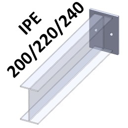 Platine acier IPE 240x160x12 mm-2 trous D.18 mm-Ref. PLIPE240x160-12