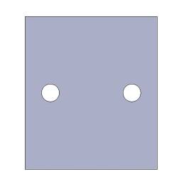 Platine acier IPE 120x104x10 mm-2 trous D.14 mm-Ref. PLIPE120x104-10