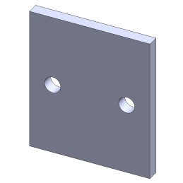 Platine acier IPE 120x104x10 mm-2 trous D.14 mm-Ref. PLIPE120x104-10