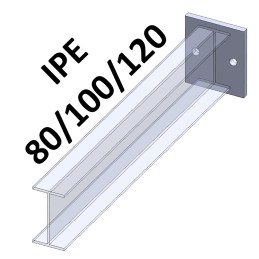 Platine acier IPE 120x104x10 mm-2 trous D.14 mm-Ref. PLIPE120x104-10