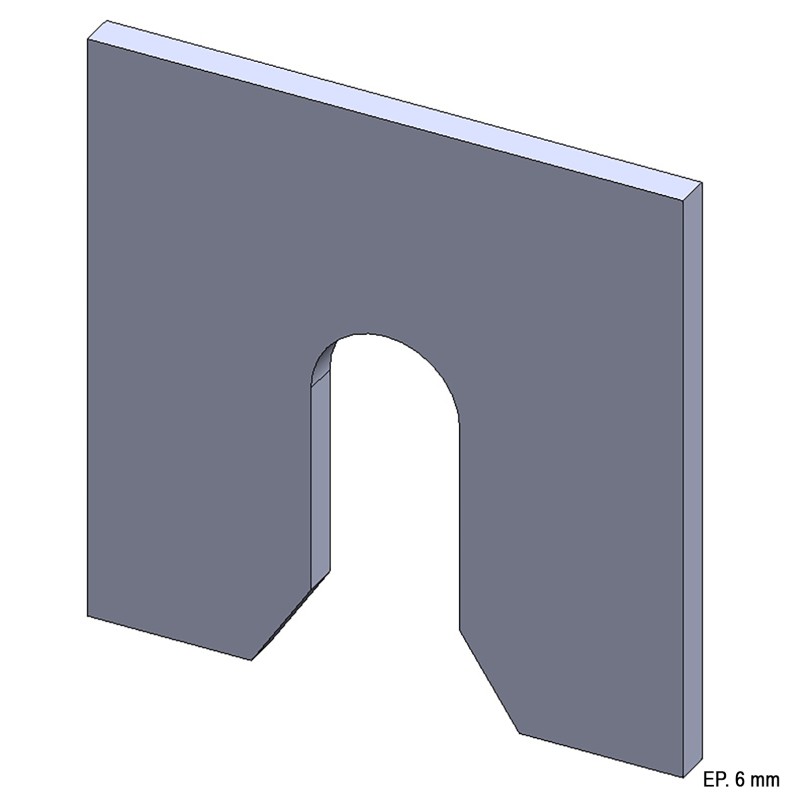 Platine Platine à encoche acier Ø25 mm - 100x100x6 mm - Ref. PLENC25-6
